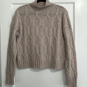360 Cashmere Miriam women’s cable knit sweater - Latte - Small